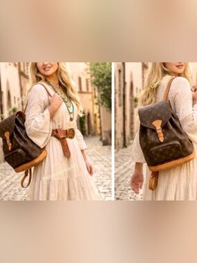 Louis Vuitton backpack montsouris mm LV monogram bag vintage designer backpack